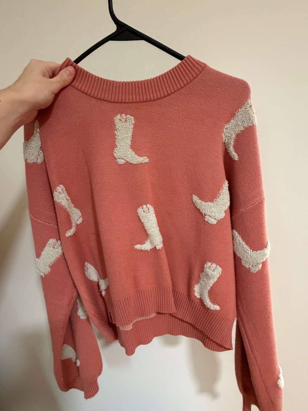 Simply Southern Rust Crewneck Sweater with Cream Boot Motif - Picture 2 of 2